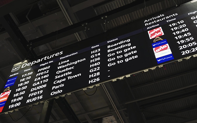 Hanging fight information board