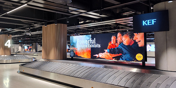 An empty airport baggage hall