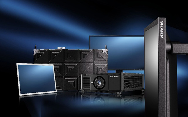 A compilation of Sharp display products